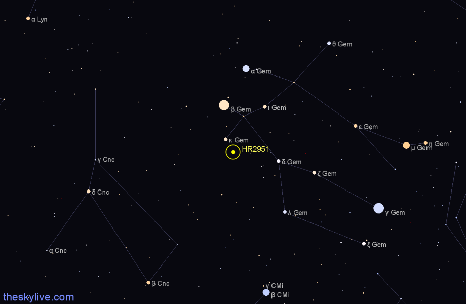 Finder chart HR2951 star
