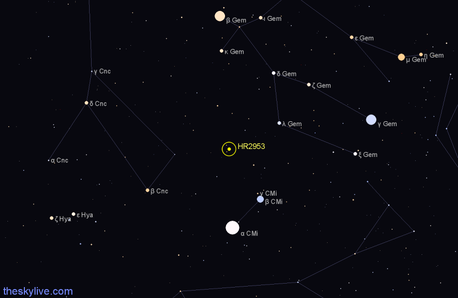 Finder chart HR2953 star