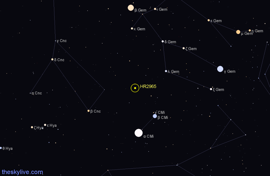 Finder chart HR2965 star
