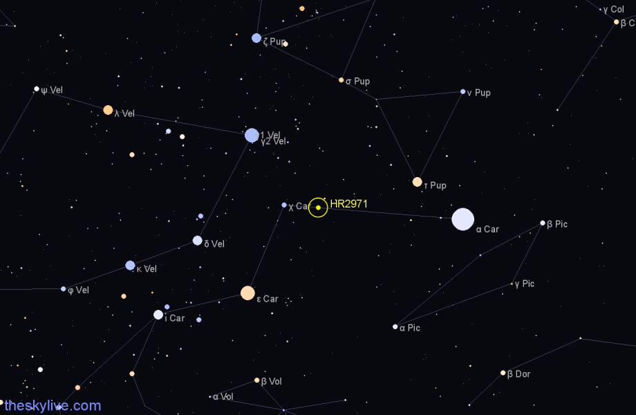 Finder chart HR2971 star