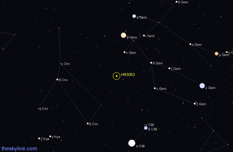 Finder chart HR3053 star