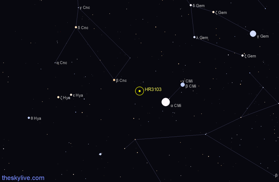 Finder chart HR3103 star
