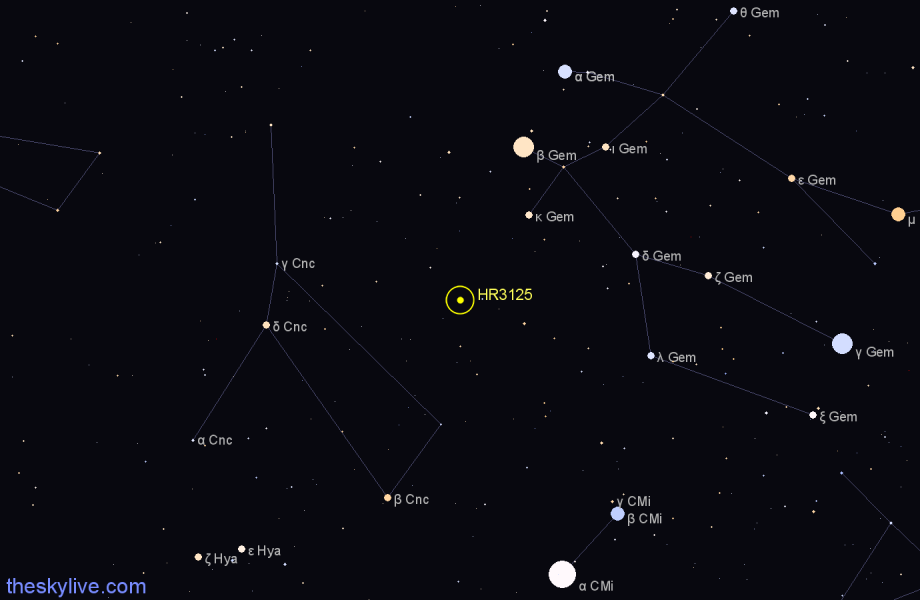 Finder chart HR3125 star