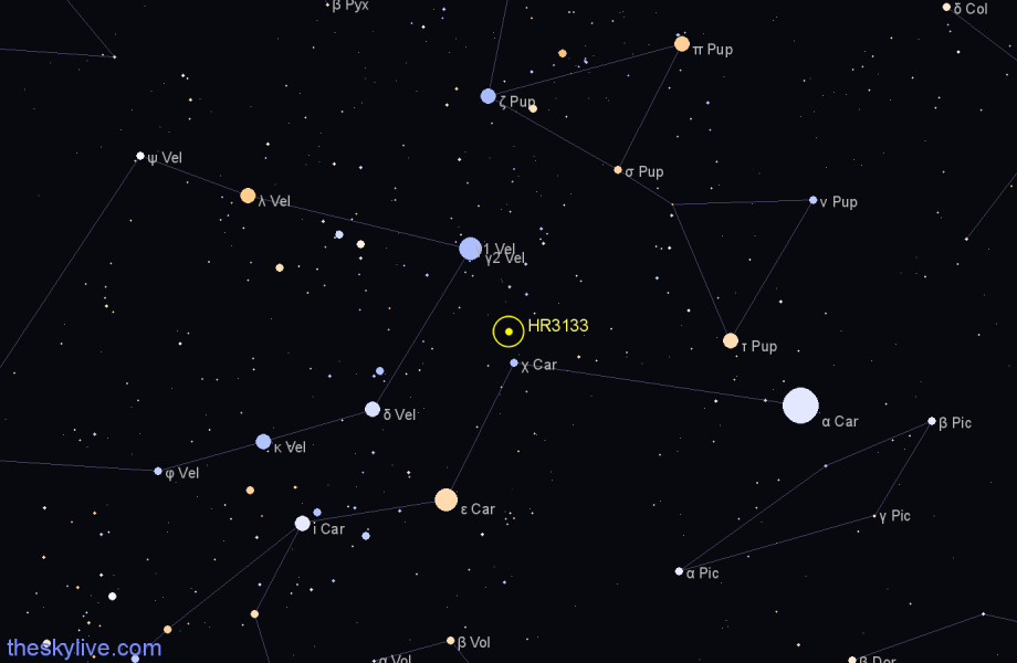 Finder chart HR3133 star