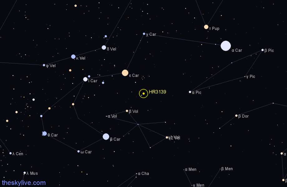 Finder chart HR3139 star