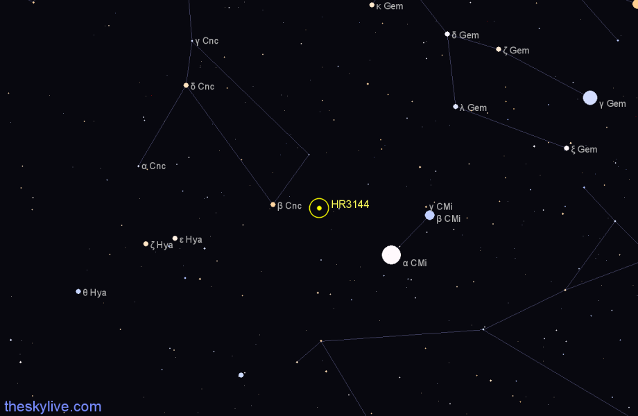 Finder chart HR3144 star
