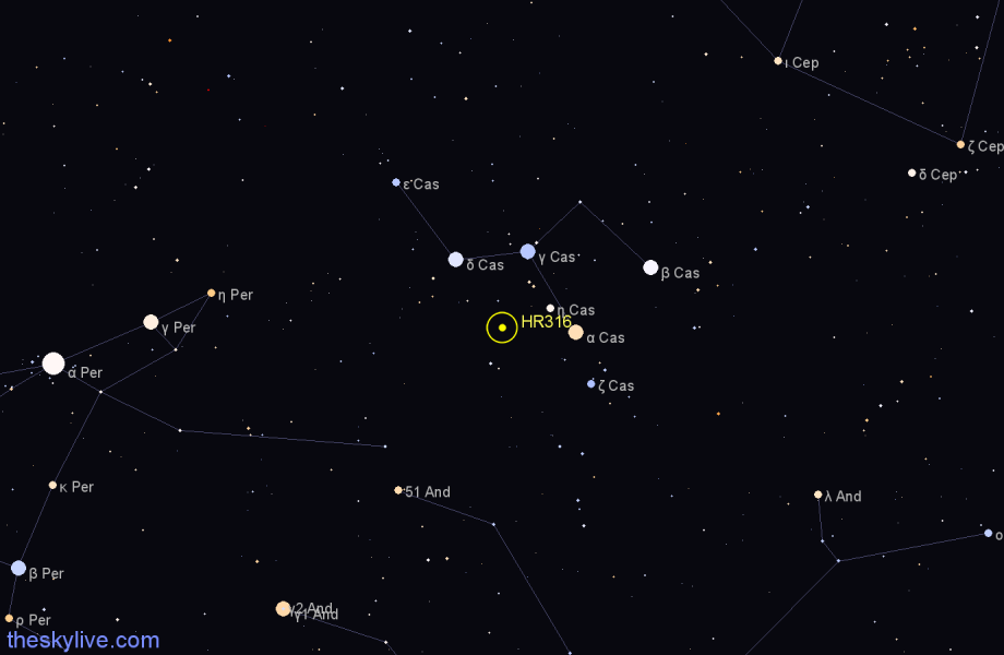 Finder chart HR316 star