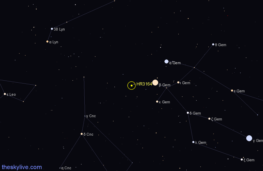 Finder chart HR3164 star