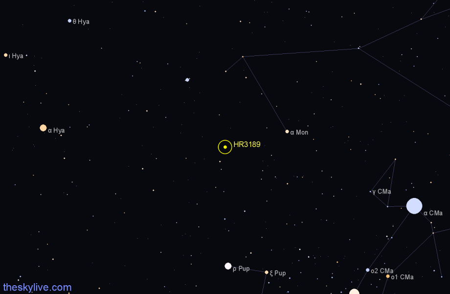 Finder chart HR3189 star