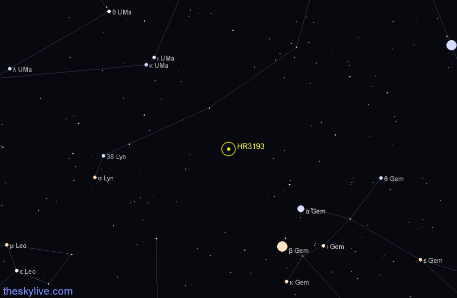 Finder chart HR3193 star