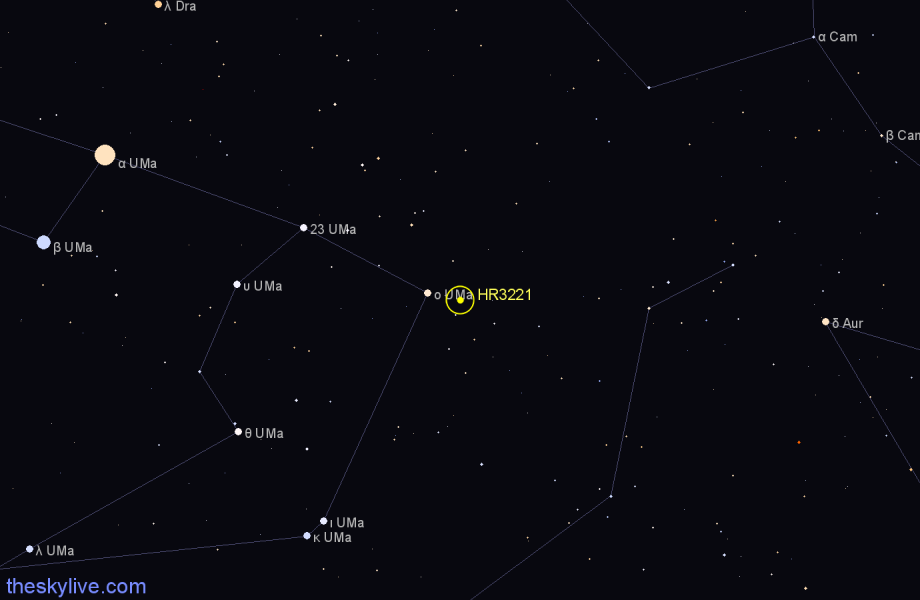 Finder chart HR3221 star