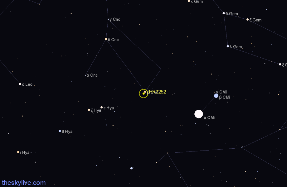 Finder chart HR3252 star