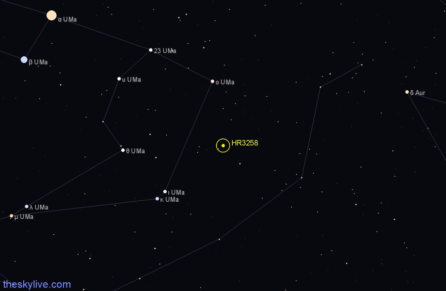 Finder chart HR3258 star