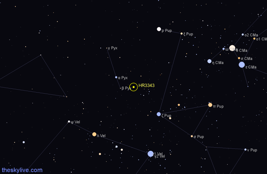 Finder chart HR3343 star