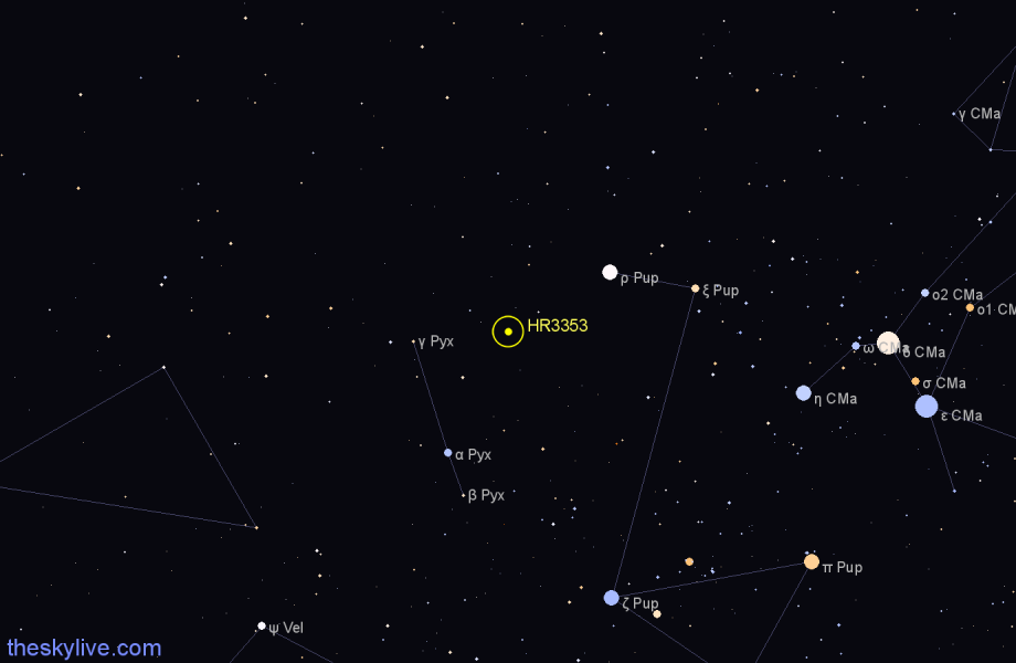Finder chart HR3353 star