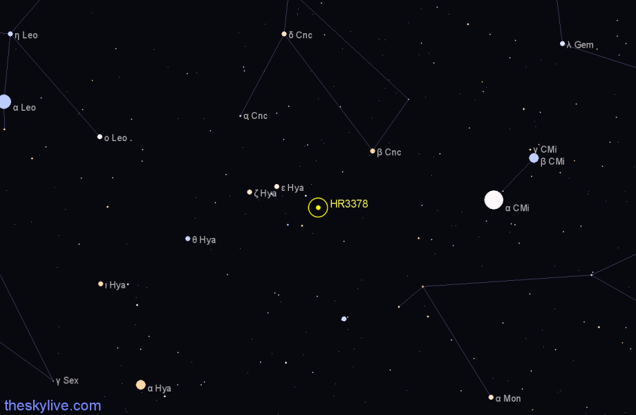 Finder chart HR3378 star