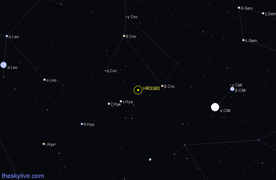 Finder chart HR3380 star