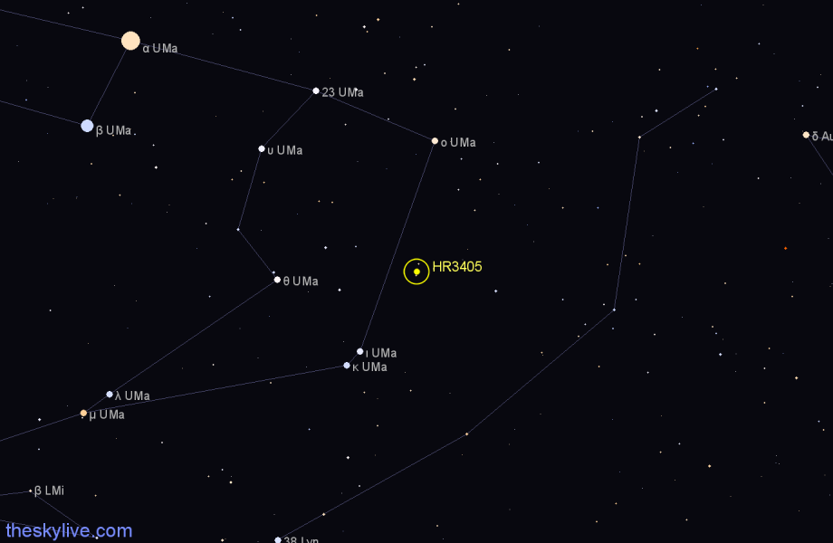 Finder chart HR3405 star