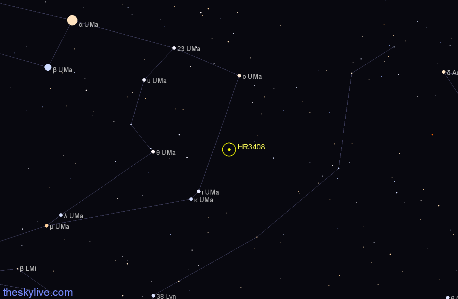 Finder chart HR3408 star