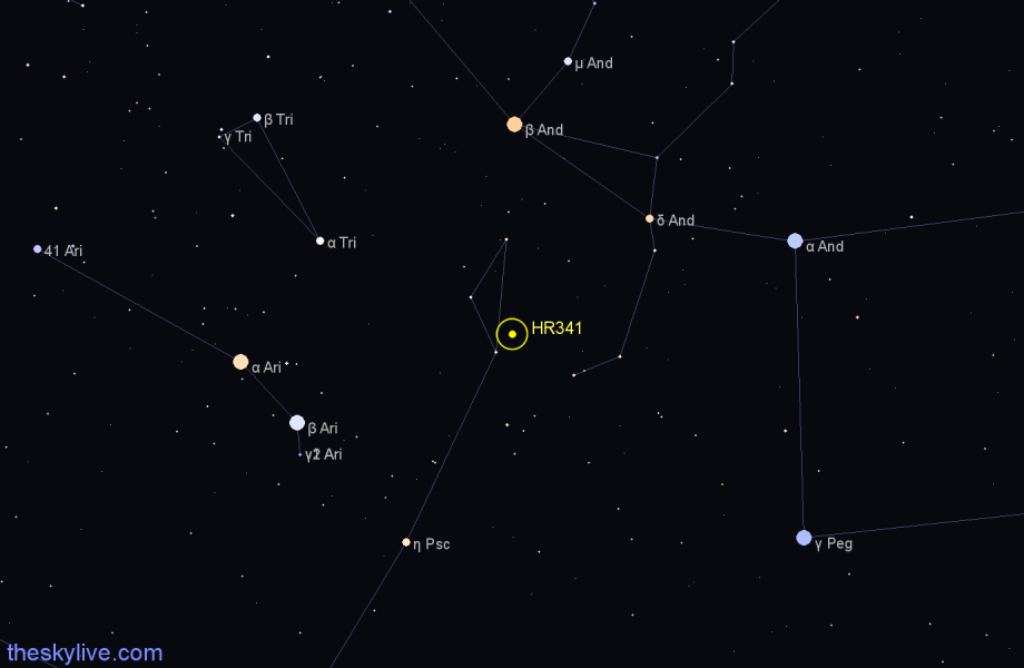 Finder chart HR341 star