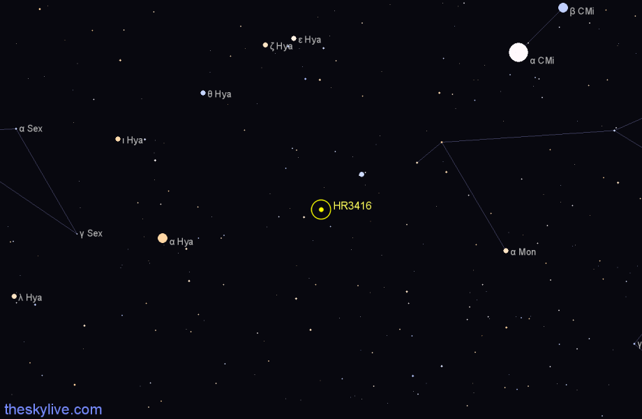 Finder chart HR3416 star