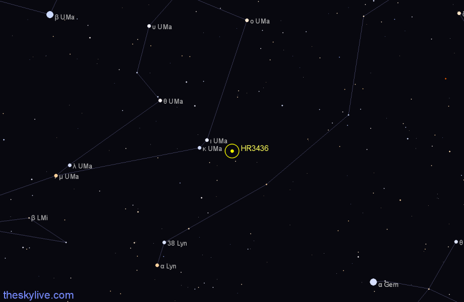 Finder chart HR3436 star