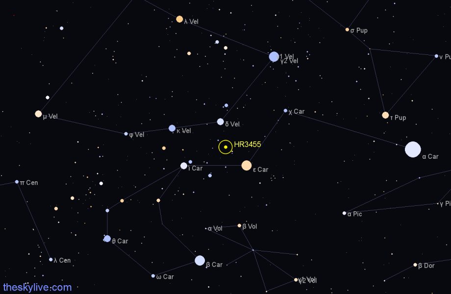 Finder chart HR3455 star