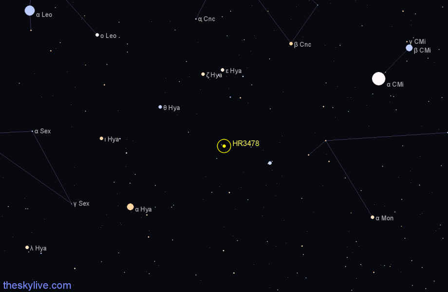 Finder chart HR3478 star