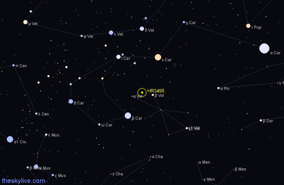 Finder chart HR3495 star