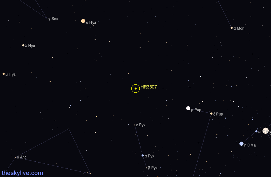 Finder chart HR3507 star