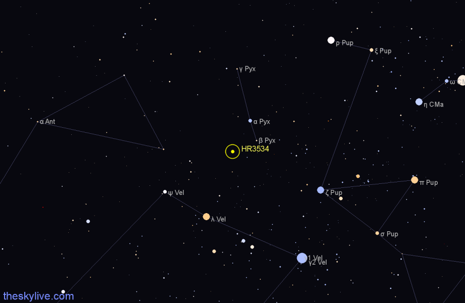 Finder chart HR3534 star