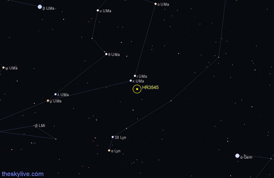 Finder chart HR3545 star