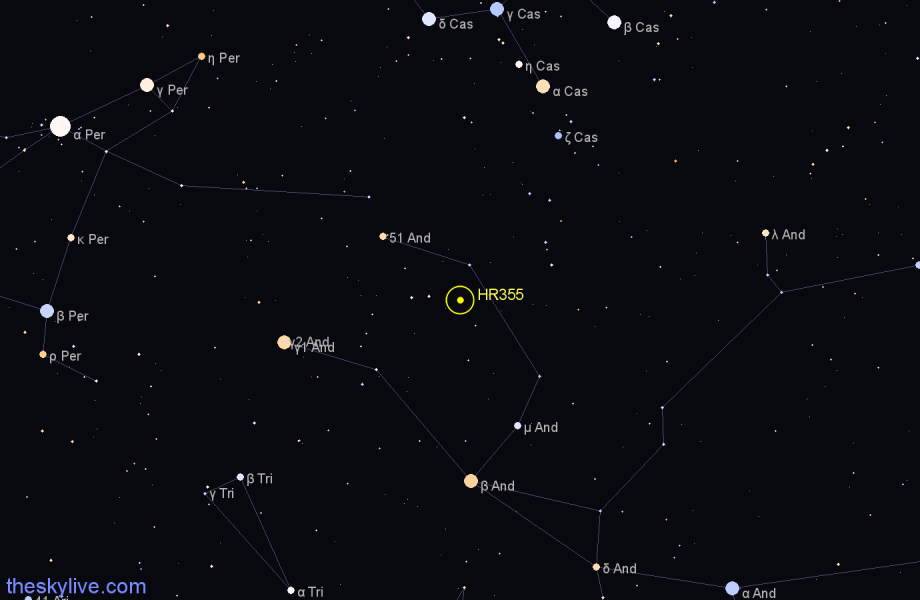 Finder chart HR355 star