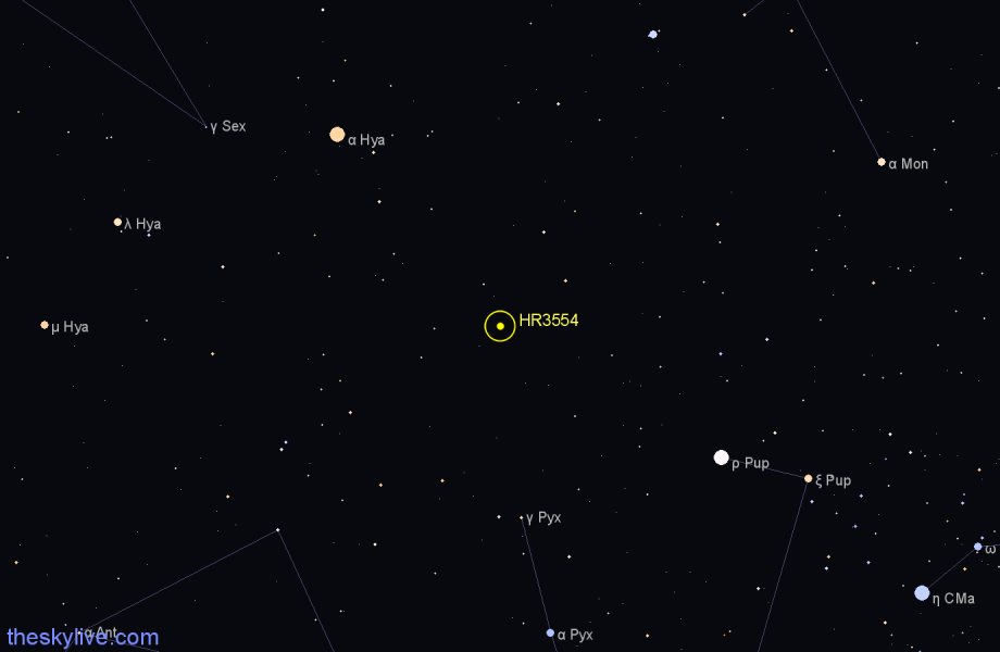 Finder chart HR3554 star