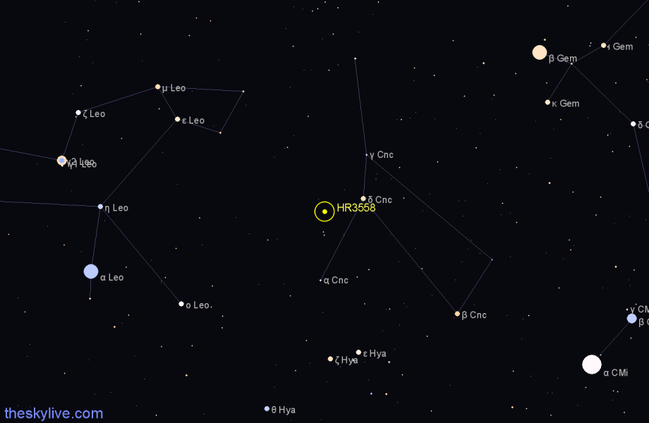 Finder chart HR3558 star