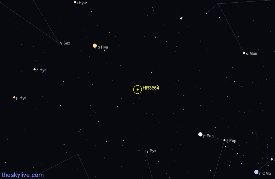 Finder chart HR3564 star