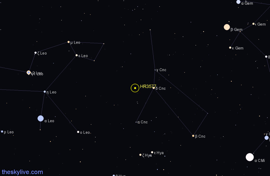Finder chart HR3577 star