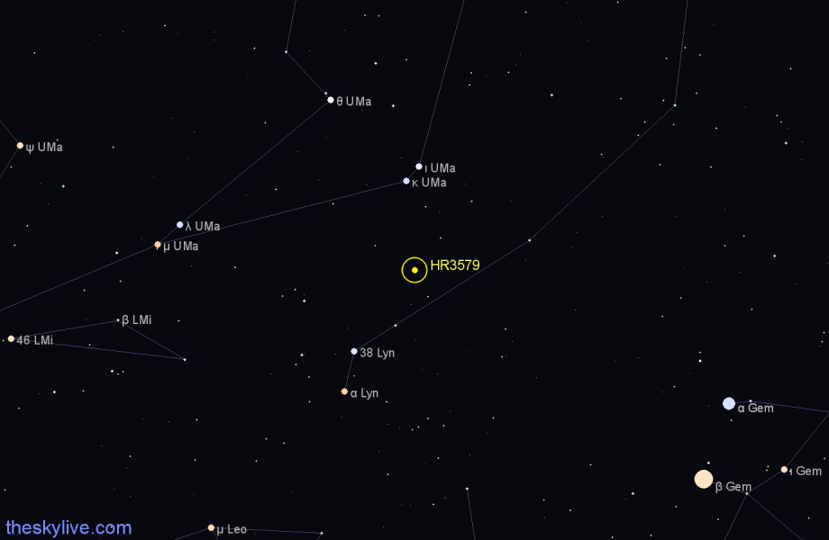 Finder chart HR3579 star
