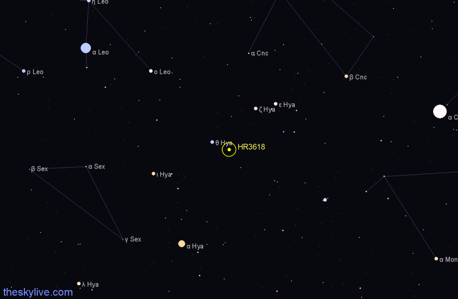Finder chart HR3618 star