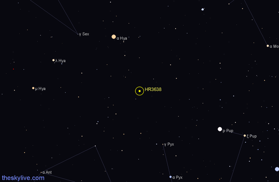 Finder chart HR3638 star