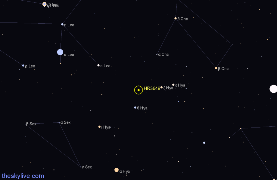 Finder chart HR3649 star