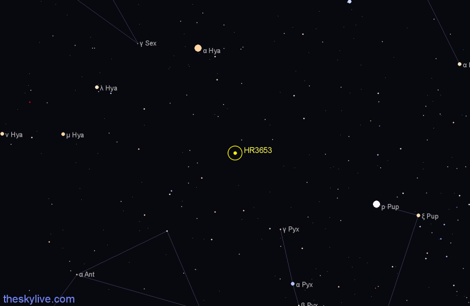 Finder chart HR3653 star