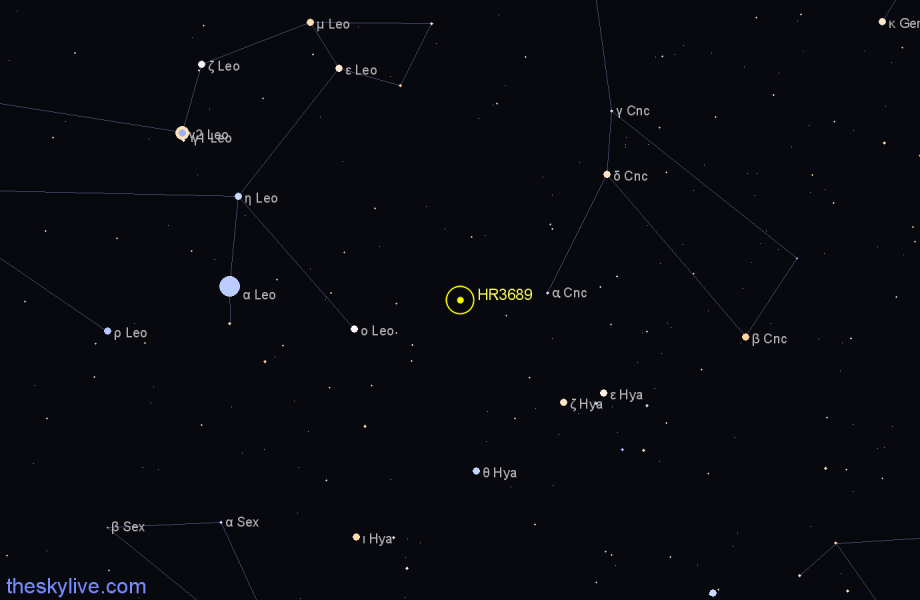 Finder chart HR3689 star