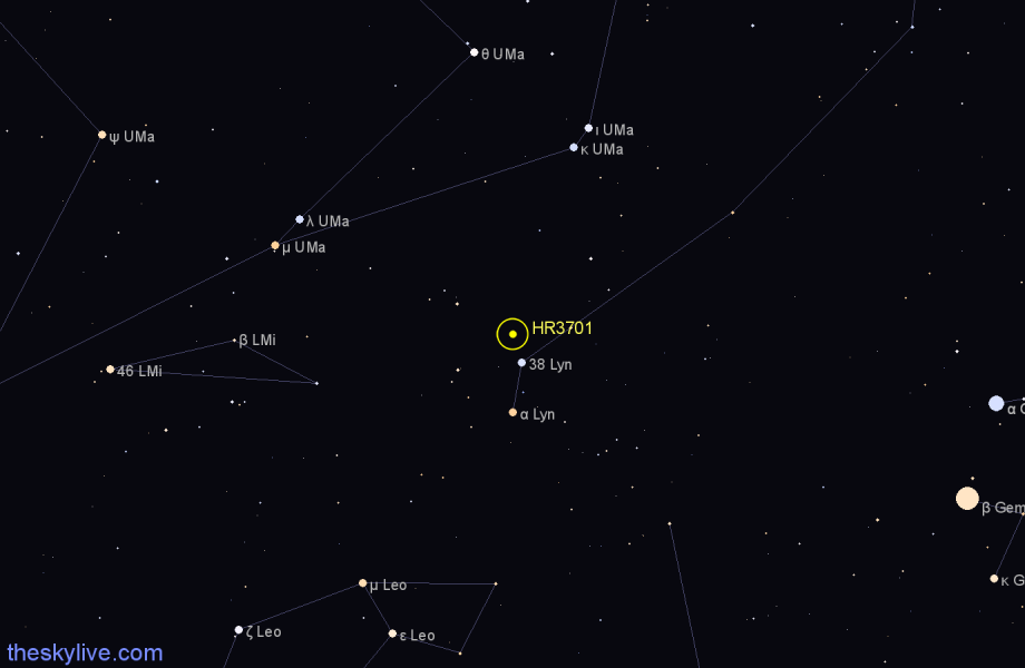 Finder chart HR3701 star