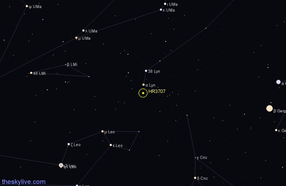 Finder chart HR3707 star