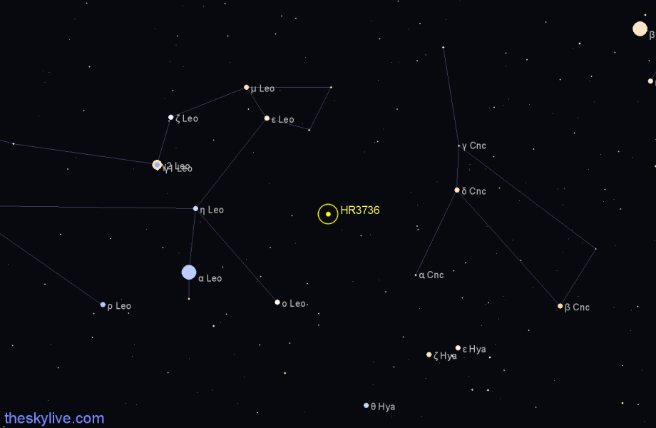 Finder chart HR3736 star