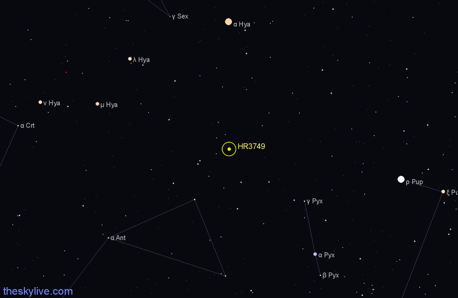 Finder chart HR3749 star