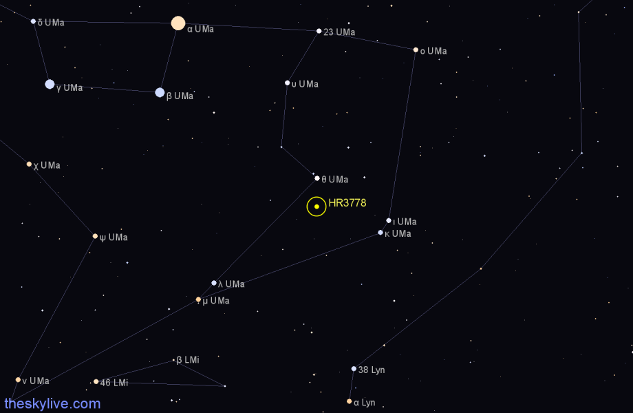 Finder chart HR3778 star