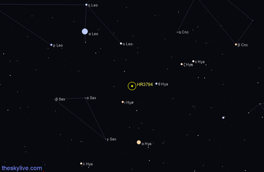 Finder chart HR3794 star