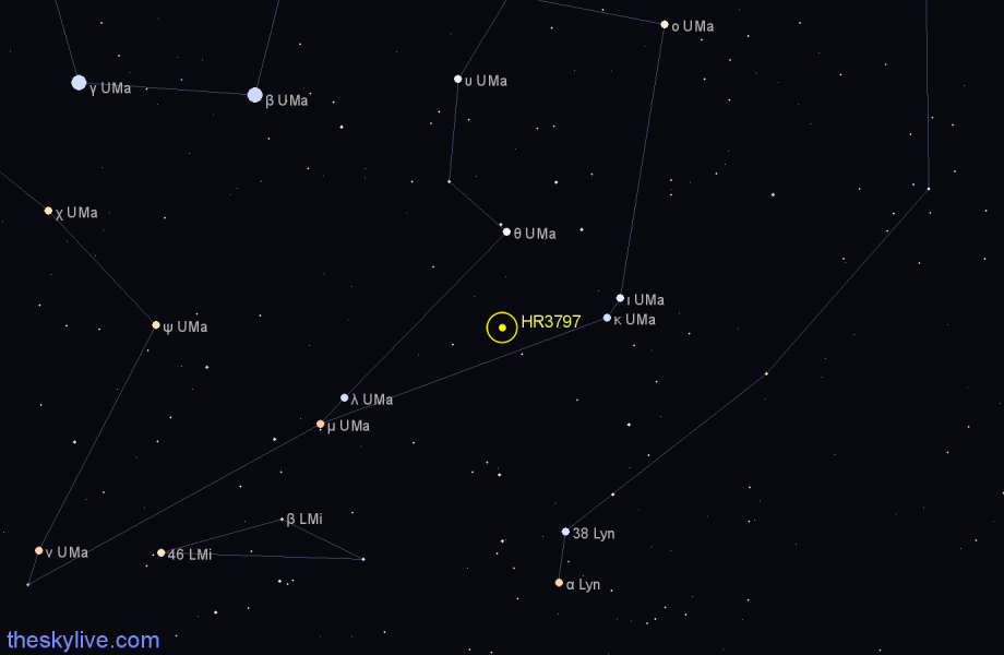 Finder chart HR3797 star